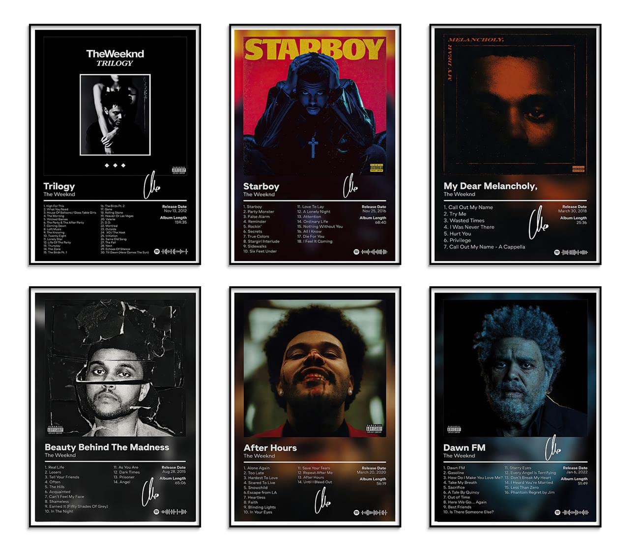 Facdem The Weeknd Signed Limited Poster Music Album Cover Posters